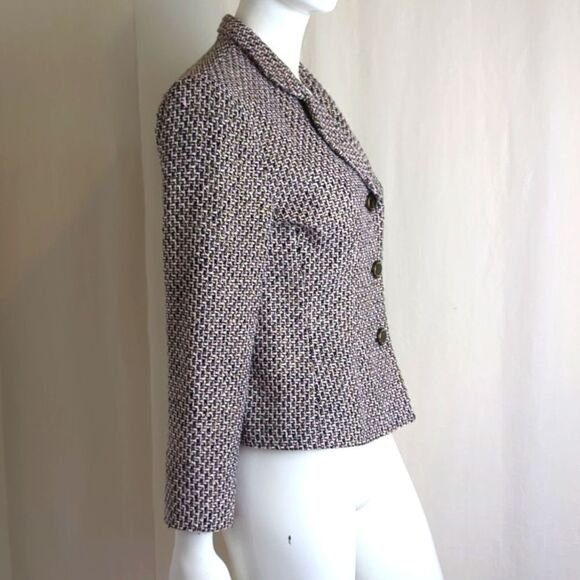 Neiman Marcus Exclusive Blazer Pink, Black Tweed Size 4 - Picture 4 of 9